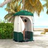 Outsunny Portable Shower Tent, Privacy Shelter, Camping Dressing Changing Tent Room with Solar Shower Bag, Floor and Carrying Bag, Green