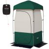 Outsunny Portable Shower Tent, Privacy Shelter, Camping Dressing Changing Tent Room with Solar Shower Bag, Floor and Carrying Bag, Green