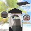 Outsunny Portable Shower Tent, Privacy Shelter, Camping Dressing Changing Tent Room with Solar Shower Bag, Floor and Carrying Bag, Black