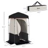 Outsunny Portable Shower Tent, Privacy Shelter, Camping Dressing Changing Tent Room with Solar Shower Bag, Floor and Carrying Bag, Black