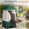 Outsunny Portable Shower Tent, Privacy Shelter, Camping Dressing Changing Tent Room with Solar Shower Bag, Floor and Carrying Bag, Green