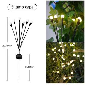 2pcs 8 LED Solar Powered Firefly Lights; Waterproof Warm Yellow Lights For Christmas Party Outdoor Garden Yard Pathway Decoration (28.7 * 14.5 Inch) (Color: Warm Light)