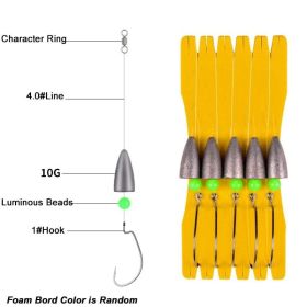 Goture Texas Rig Set; Ready Rig; Finished Product; 5pcs/board (size: 10g/1#)