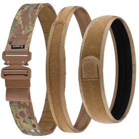 Tactical Belt Molle Belt With Quick Release Buckle Heavy Duty Gun Belt With Anti-slip Pad (size: L)