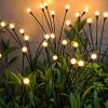 2pcs 8 LED Solar Powered Firefly Lights; Waterproof Warm Yellow Lights For Christmas Party Outdoor Garden Yard Pathway Decoration (28.7 * 14.5 Inch)