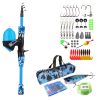 Kids Fishing Pole Set Fishing Starter Kit Telescopic Fishing Rod and Reel Combo Kit with Tackle Box 56Pcs Fishing Lures for Boys Girls