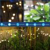 2pcs 8 LED Solar Powered Firefly Lights; Waterproof Warm Yellow Lights For Christmas Party Outdoor Garden Yard Pathway Decoration (28.7 * 14.5 Inch)